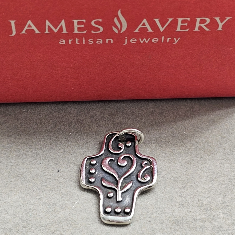 Retired James Avery Cross/heart Pendant